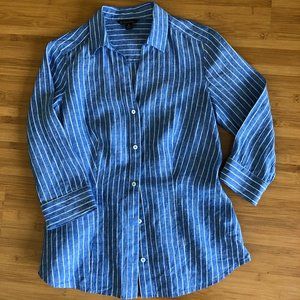 Brooks Brothers Blue & White Linen Shirt size 2